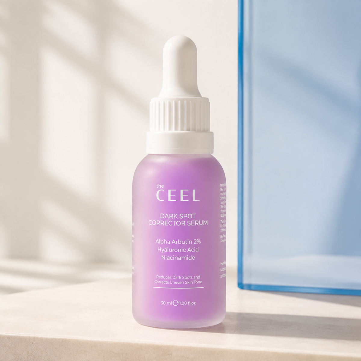 The CEEL ljubičasti Dark Spot Corrector serum sa belom pipetom